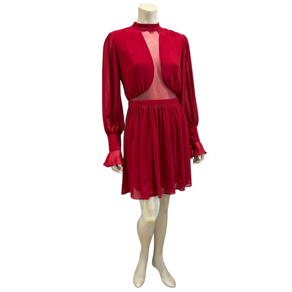 NEW Express Red Point D’esprit Lace Fit and Flare Dress - Picture 13 of 13